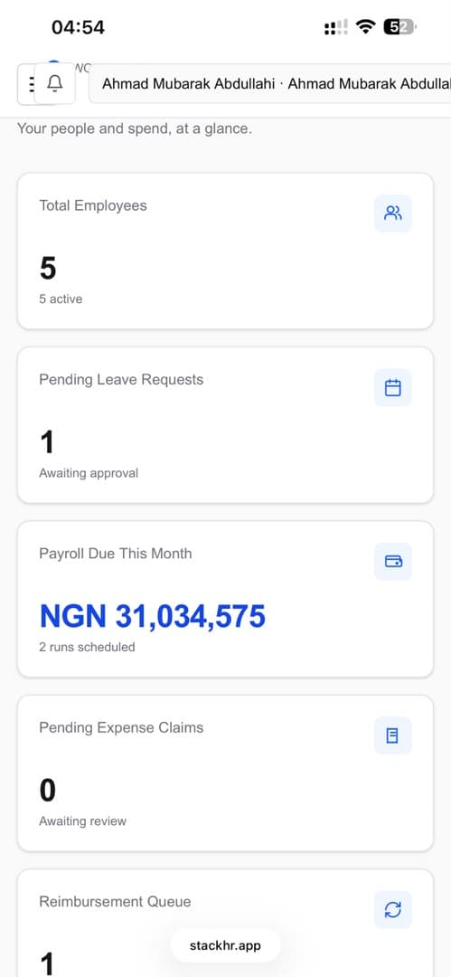 Payroll Operations dashboard preview