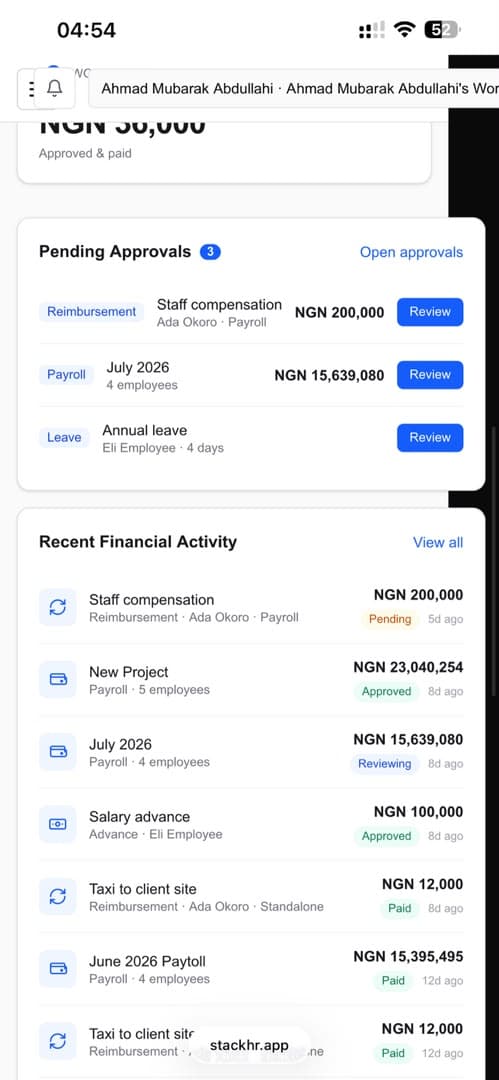 Spend Operations dashboard preview